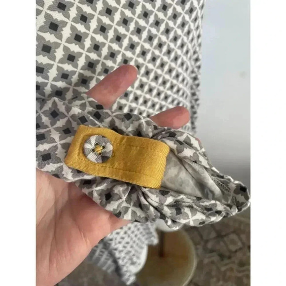 Women's Matilda Jane Grey and Yellow Geometric Print 3/4 Sleeve Top Small 0306 - Picture 6 of 10